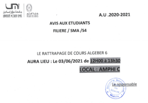 Lire la suite à propos de l’article Avis aux étudiants SMA S4