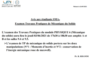 Lire la suite à propos de l’article Avis aux étudiants SMA4