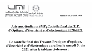 Lire la suite à propos de l’article Avis aux étudiants SMP4