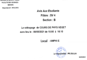 Lire la suite à propos de l’article Avis aux étudiants SV 4