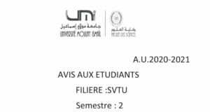 Lire la suite à propos de l’article Avis aux étudiants SVTU S2