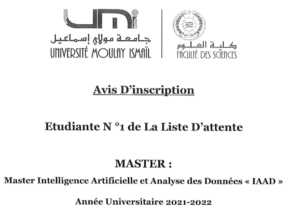 Lire la suite à propos de l’article Liste d’attente Master IAAD