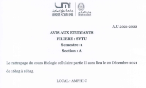 Lire la suite à propos de l’article Avis de rattrapage-SVTU A