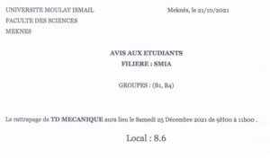 Lire la suite à propos de l’article Avis aux étudiants SMIA