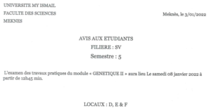 Lire la suite à propos de l’article Avis aux étudiants SV5