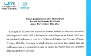 Lire la suite à propos de l’article Avis de préinscription et réinscription – Année Universitaire 2022/2023