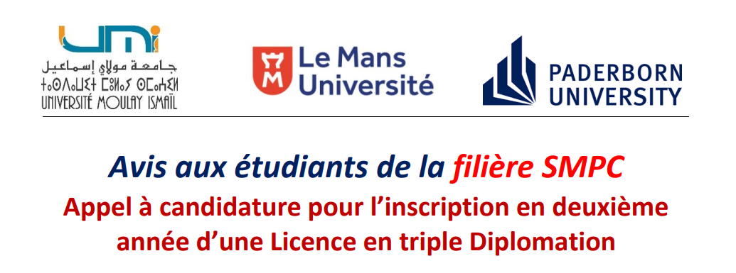 Lire la suite à propos de l’article Avis aux étudiants de la filière SMPC