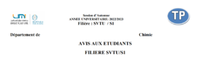 Lire la suite à propos de l’article AVIS AUX ETUDIANTS FILIERE SVTU/S1