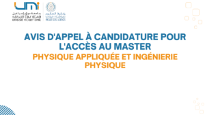 Lire la suite à propos de l’article Avis d’Appel à Candidature Pour l’Accès Au Master (2022/2023) – Physique Appliquée et Ingénierie Physique