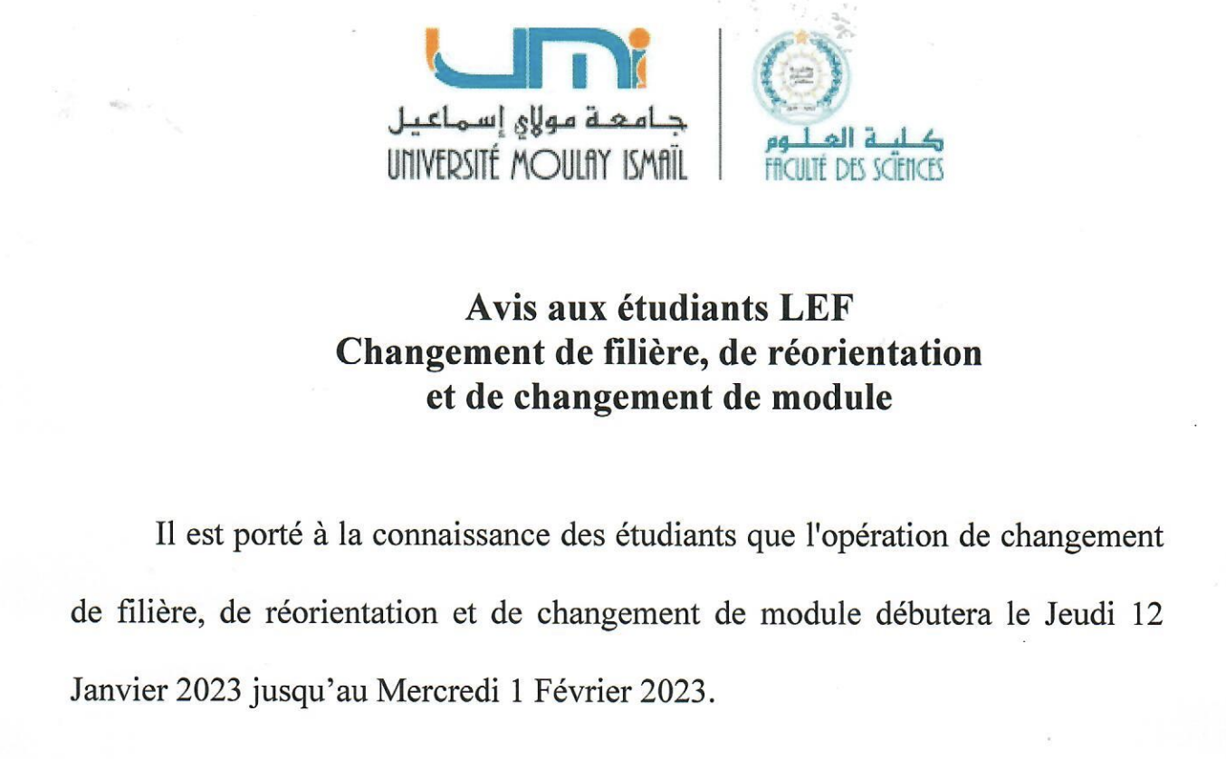 Lire la suite à propos de l’article Avis aux étudiants LEF