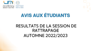 Lire la suite à propos de l’article  RESULTATS DE LA SESSION DE RATTRAPAGE- AUTOMNE 2022-2023