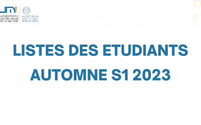 LISTES DES ETUDIANTS – AUTOMNE S1 2023