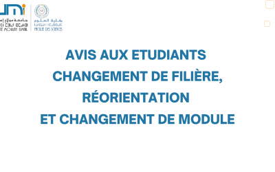 Avis Aux Etudiants – Changement de Filière, Réorientation Et Changement de Module