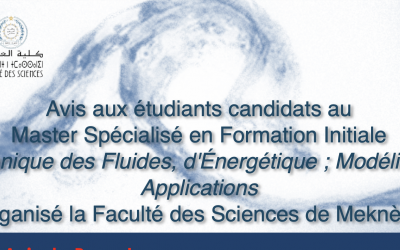Avis aux étudiants candidats au Master Spécialisé en Formation Initiale de Mécanique des Fluides, d’Énergétique ; Modélisation et Applications