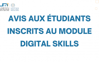 Avis aux étudiants inscrits au module Digital Skills